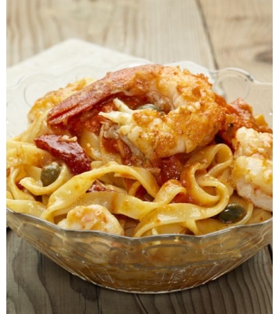 Tagliatelle ai gamberoni con peperoni